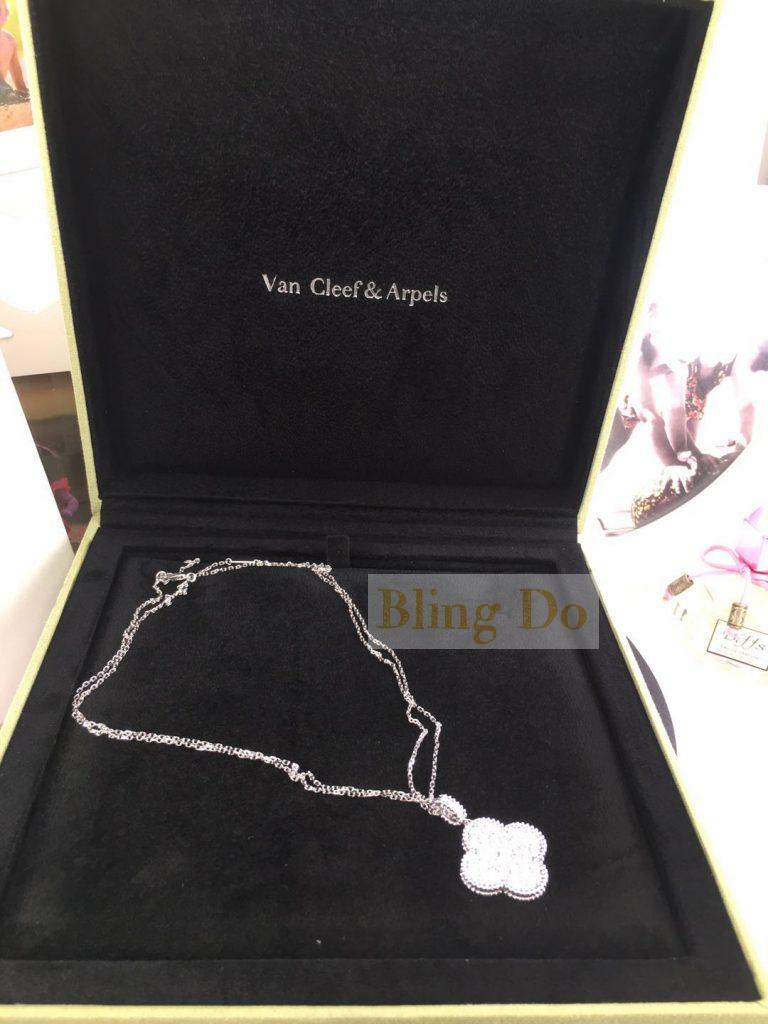 Van Cleef Arpels Magic Alhambra long necklace 1 motif 18K White gold ...
