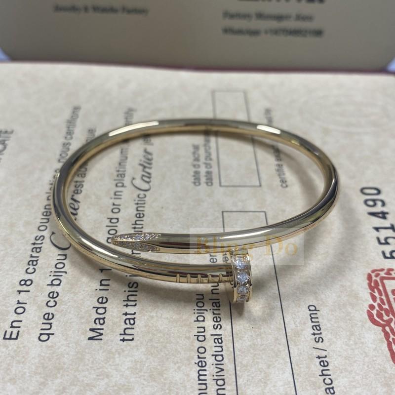 Diamond 18K Gold Nail Bracelet - Vintage Bracelets by Cartier Juste Un Clou Jewelry